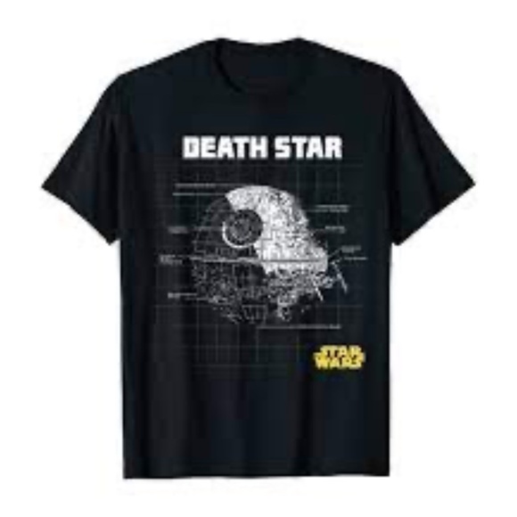 Star Wars Death Star Blueprint Short Sleeve T-Shirt - Picture 1 of 5